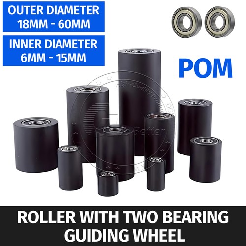 Pom roller with two bearing - with,
