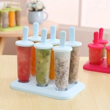 6 Cell Popsicle Frozen Ice Maker Lolly Cream Diy Pop Mold Mould Tray Pan Kitchen