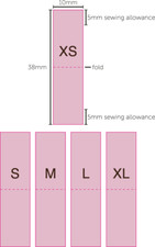 50 PINK CLOTHING SIZE LABELS