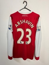 ARSENAL 2010/2011 MATCH WORN HOME FOOTBALL LONG SLEEVE #23 ARSHAVIN SIZE M ADULT