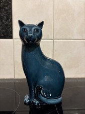 POOLE POTTERY  SMALL  BLUE CAT  6.5 inches (16cm) 
