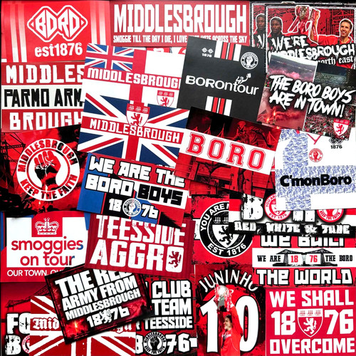 100 middlesbrough stickers - x,