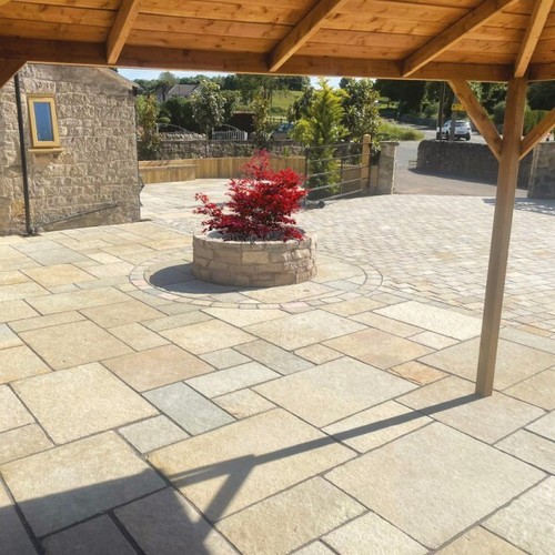 Yellow indian limestone paving - limestone,