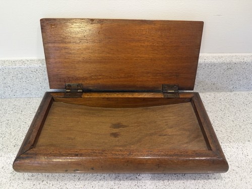 Vintage wooden desk pen box - wooden,