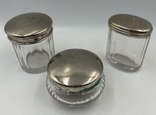 Antique Glass Vanity Set of 3