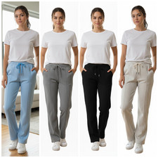 Women's Ladies Gym Bottoms Open Hem Fleece Ladies Trousers Joggers Jogging Pants