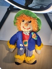 Hand Knitted Scarecrow Soft Toy - Vibrant Colours,  12" Tall