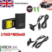 2X 4800mAh Battery Pack For XBOX 360/One/X/S Wireless Controller Ni-mh Battery*
