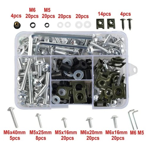 Silver fairing bolts screw kit - bolts,