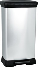 Waste Bin Curver Deco Bin 50L, Pedal, Metal, Black and Silver
