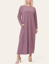 Women Plain Pearl Abaya, Islamic Abaya Dress, Modest Abaya, Long Dress Maxi