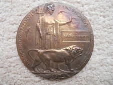 WW1 DEATH PLAQUE ERNEST NORTON