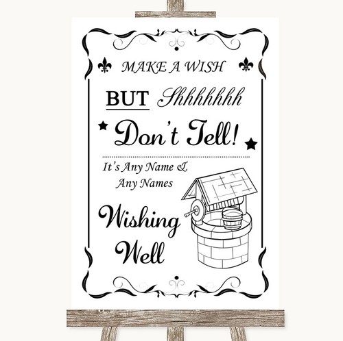 Black white wishing well - &,