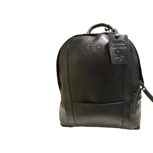 Dark navy leather backpack - leather,