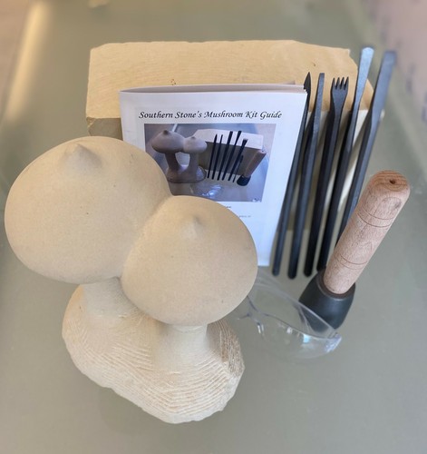 Stone carving toadstool kit - stone, 'toadstool'