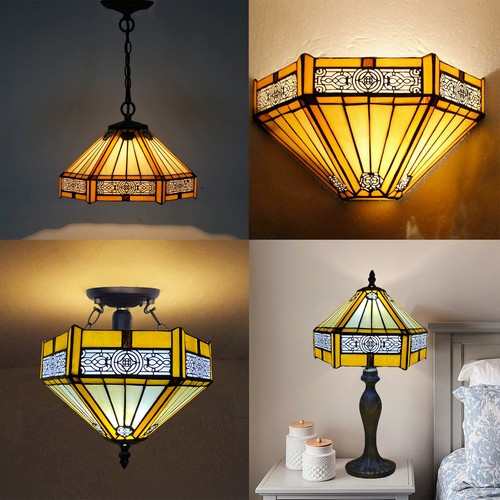 Hexagon style tiffany lamps - hexagon,