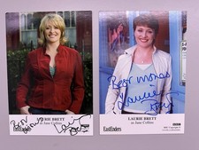 EastEnders Jane Beale Laurie Brett Signed Cast Cards x2 Undedicated