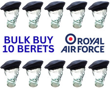 RAF Berets Wool Knitted With Leather Rim British Air Force Size 56cm Job Lot x10
