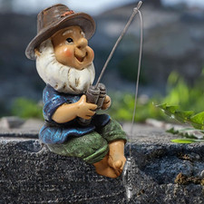 Garden Gnome Statues, Fishing Gnomes Garden Ornaments Dwarf Statue Funny Resin G