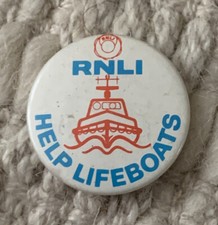 RNLI Royal National Lifeboat Institution - Help Lifeboats Pin Button Badge 