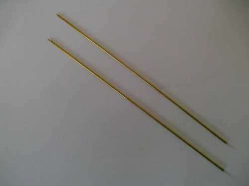 Brass baiting needles 15cm - brass,