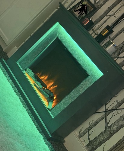 Large electric led fireplace - led,