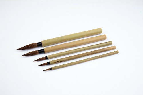 Silk painting oriental brushes - silk,