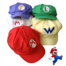 Super Mario Bros Costume Luigi, Wario, Waluigi Hat Christmas Fancy Dress Cosplay