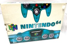 Nintendo 64 N64 Clear Ice Blue in box (MINT) PAL Memory Expansion (Rare Edition)