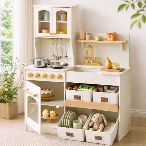 Wooden play kitchen - for, kids