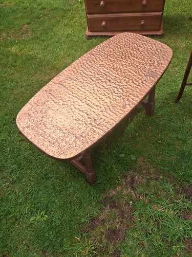 Hammered copper top wooden - hammered,