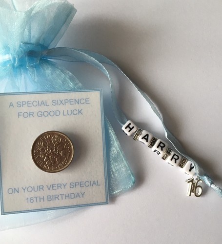 Personalised lucky sixpence - personalised,