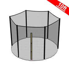10FT 6 Pole Trampoline Replacement Safety Net Enclosure Surround Outside Netting