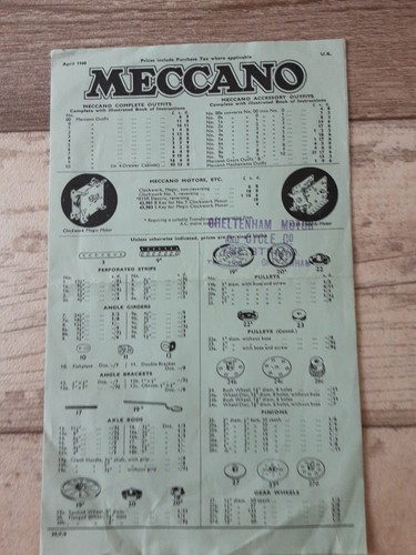 Meccano 1960 spare parts - meccano,
