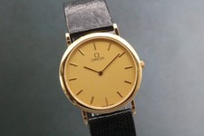 Vintage [Near MINT] OMEGA De Ville Cal.1378 Gold Dial 32mm QZ Men's Watch JAPAN