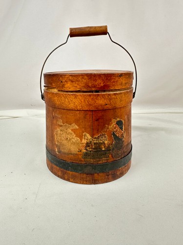 Antique wood metal banded - &,