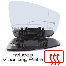 Wing Mirror Glass VW Polo Mk5 6R 2009-2018 Heated Aspherical Drivers Side Right