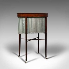 Antique Sewing Table, English, Mahogany, Silk Cotton, Work, Regency, Circa 1820
