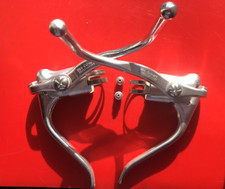 NEW OLD STOCK VINTAGE 1980s DIA COMPE 'DUAL PULL' TOURING BRAKE LEVERS +FERRULES