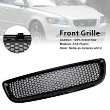 Gloss Black Front Bumper Honeycomb Grille Grill Fit Volvo S40 V50 2008~2012