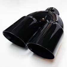 5" DUAL 6" DIESEL EXHAUST TIP 5.00" STAINLESS STEEL GLOSS BLACK MITER STACK