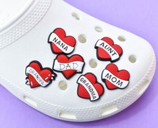 Hearts For Crocs Shoe Charms Nana Aunt Mom Dad