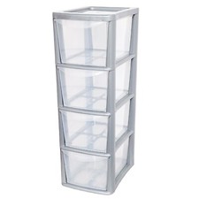 4 Drawer Plastic Storage Organizer tower unit A5 Storage Drawers Desktop Table