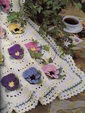 CROCHET PATTERN - PRETTY PANSY ARAN AFGHAN/THROW/BLANKET  APPROX. 48" x 69"
