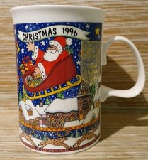 1996 Vintage DUNOON England CHRISTMAS Fine Bone China Mug Jane Brookshaw (B30)