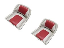 Folding Boat Seat in Red and Grey X2 (Marine Yacht Fishing Speedboat Rib)