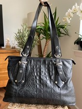 GIANNI CONTI Italian Black Leather Shoulder bag Handbag