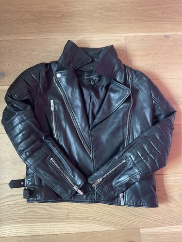 Mango genuine leather biker - leather,