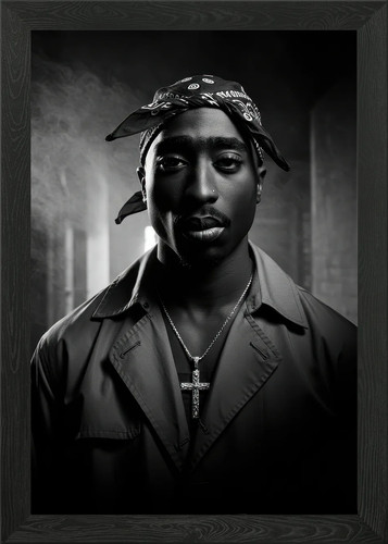 Tupac shakur black - black, and