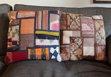 Kilim Cushion Covers x 2  Vintage pieces of 100% wool pieced together.